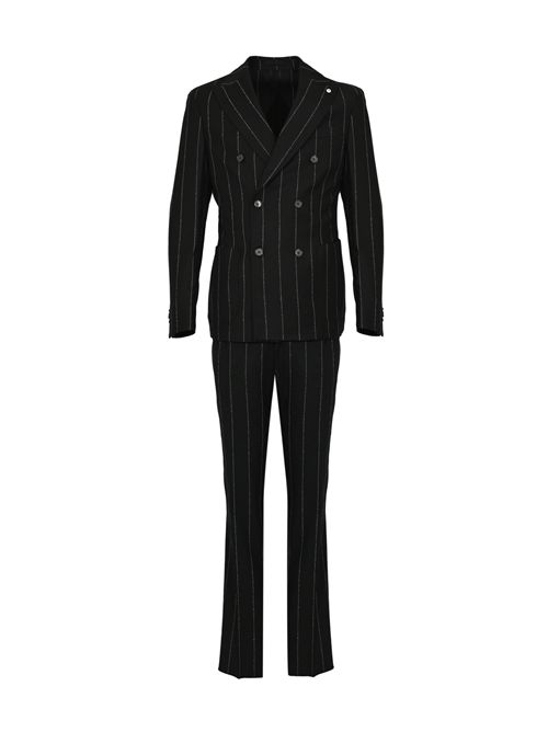 Abito in lana a righe Nero L.B.M. 1911 | 53517 36863